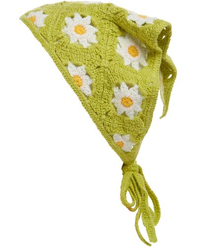 BP. Crochet Daisy Headscarf - Green