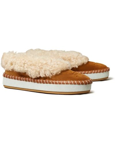 Tory Burch Shearling Slippers - Multicolor
