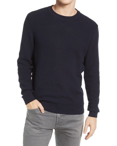The Normal Brand Textured Cotton Crewneck Sweater - Blue