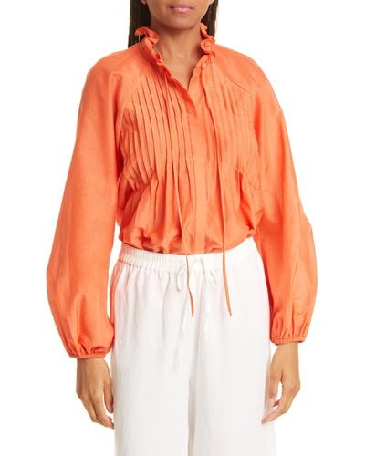 Kobi Halperin Kendall Cotton & Silk Blouse - Orange