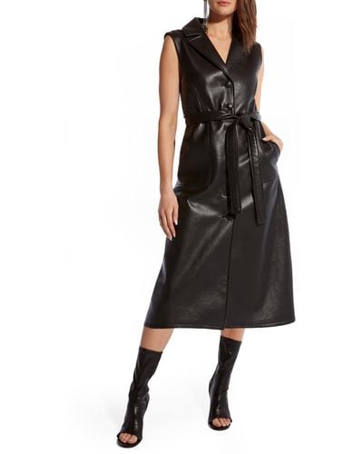AS by DF Lola Recycled Leather Dress - Black