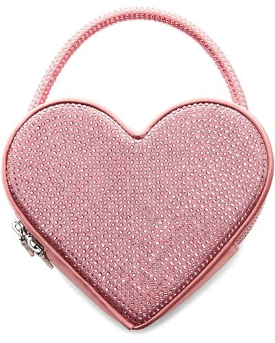 Mango Crystal Heart Shoulder Bag - Pink