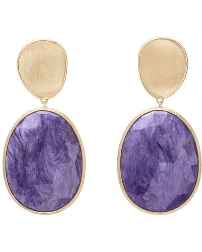 Marco Bicego Lunaria Charoite Drop Earrings - Purple