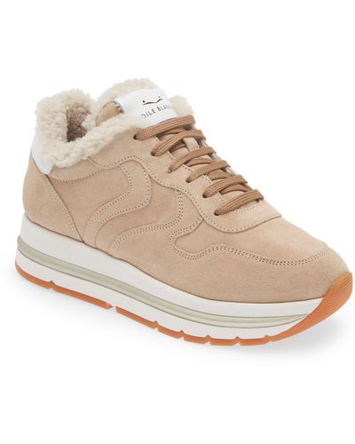 Voile Blanche Maran Genuine Shearling & Suede Sneaker - Natural