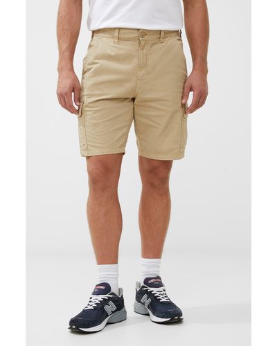 French Connection Ripstop Cotton Cargo Shorts - Natural