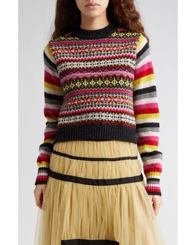 Molly Goddard Fair Isle Stripe Lambswool Sweater - Multicolor
