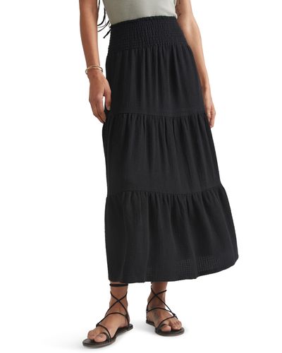 Marine Layer Corinne Double Cloth Maxi Skirt - Black