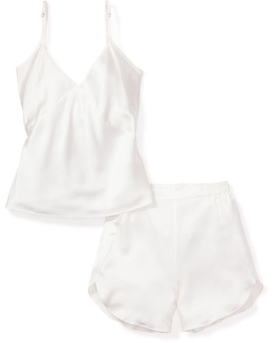 Petite Plume Mulberry Silk Short Pajamas - White