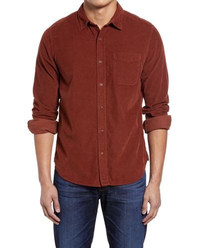 AG Jeans Colton Corduroy Button-up Shirt - Red