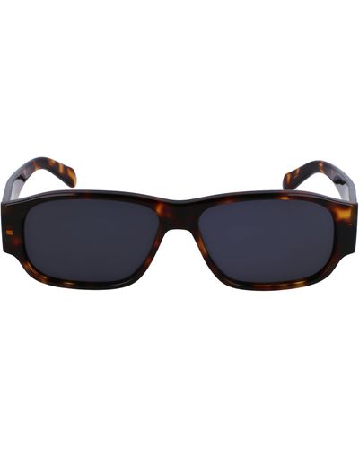 Ferragamo 57mm Rectangular Sunglasses - Blue