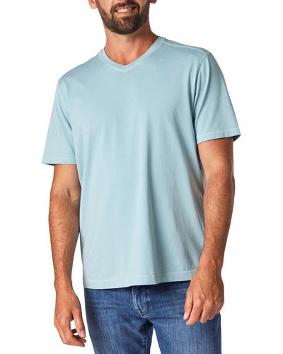34 Heritage Deconstructed V-neck Pima Cotton T-shirt - Blue
