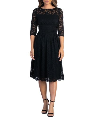Kiyonna Luna Lace Cocktail Dress - Black