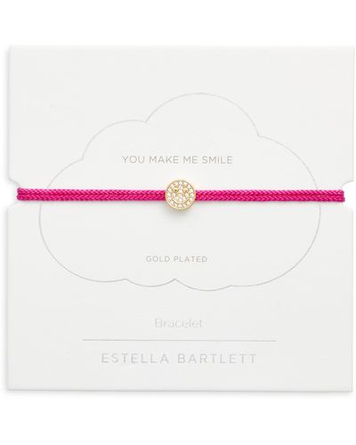 Estella Bartlett Pavé Smiley Face Slider Bracelet - Metallic