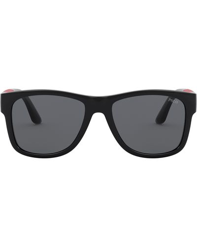 Polo Ralph Lauren 54mm Rectangular Sunglasses - Black