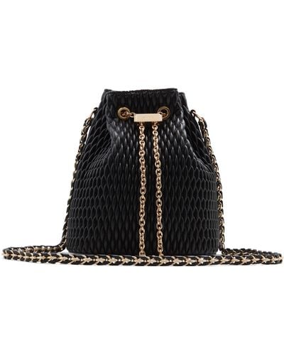 ALDO Natalya Quilted Faux Leather Bucket Bag - Black
