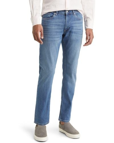 Peter Millar Crown Crafted Washed Five Pocket Straight Leg Jeans - Blue