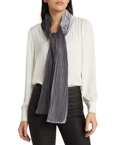 Treasure & Bond Pleated Velvet Scarf - Gray