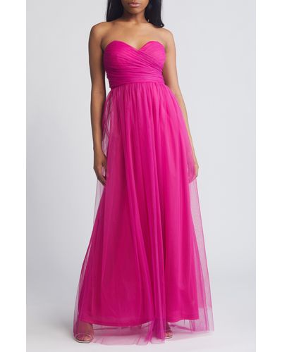 Chelsea28 Strapless Tulle Gown - Pink