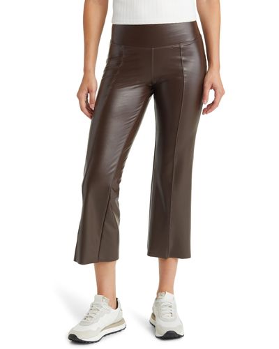 Hue Crop Faux Leather leggings - Gray