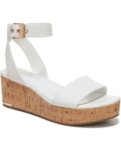Franco Sarto Presley Ankle Strap Platform Wedge Sandal - White