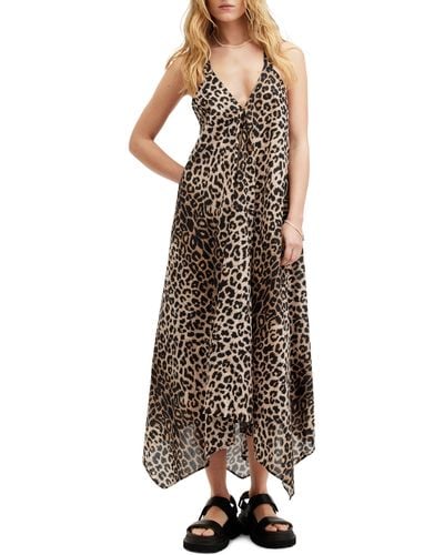 AllSaints Lil A-line Leopard Print Dress - Multicolor