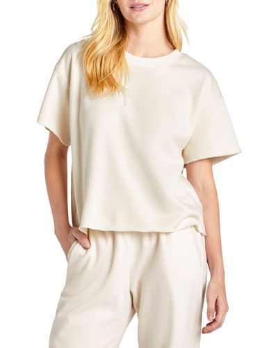 Splendid Goldie Short Sleeve Sweatshirt - White