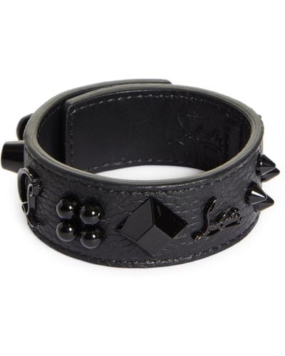 Christian Louboutin Paloma Loubinthesky Leather Bracelet - Black