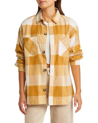 Rip Curl La Isla Plaid Flannel Button-up Shirt - Yellow