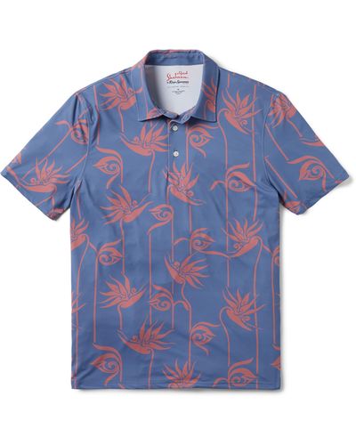 Reyn Spooner X Alfred Shaheen Personal Paradise Floral Polo - Blue