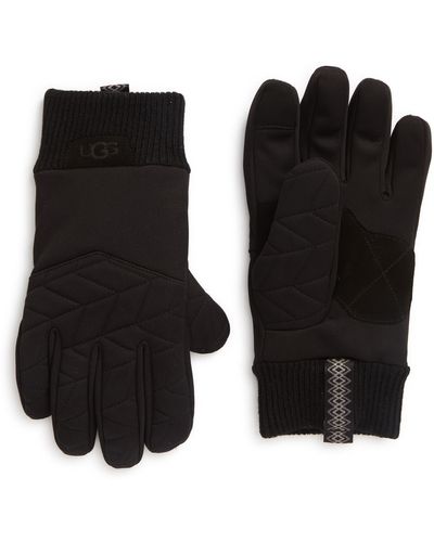 UGG ugg(r) Faux Fur Lined Quilted Gloves - Black