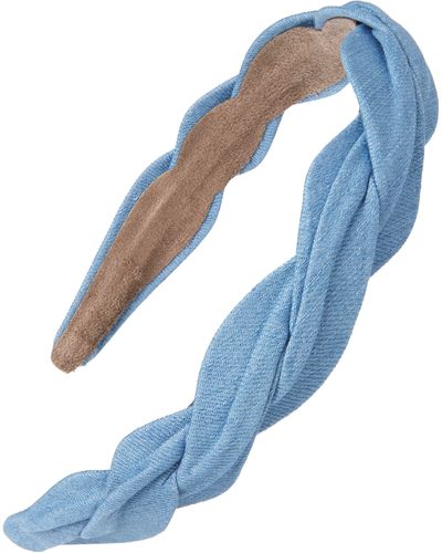 Tasha Skinny Braided Headband - Blue