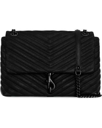 Rebecca Minkoff Edie Quilted Leather Convertible Crossbody Bag - Black