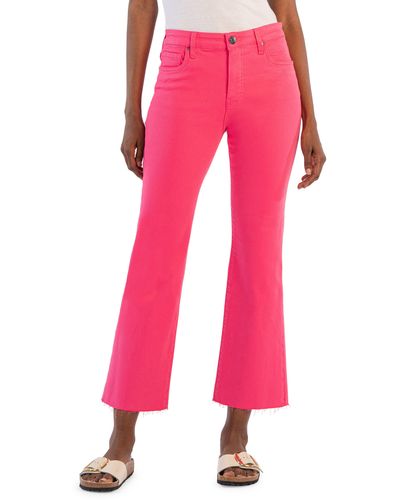Kut From The Kloth Kelsey High Waist Flare Ankle Jeans - Pink