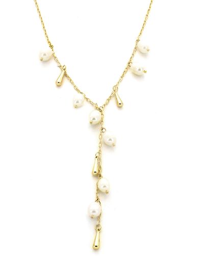 Panacea Freshwater Pearl Y-necklace - Metallic