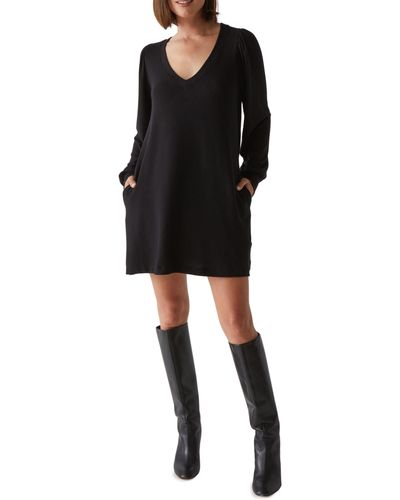 Michael Stars Trisha Long Sleeve T-shirt Dress - Black