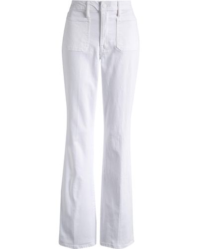 GOOD AMERICAN Good Classic Patch Pocket Bootcut Jeans - White