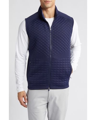 Peter Millar Orion Quilted Performance Vest - Blue
