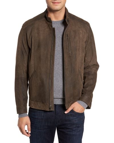 Remy Leather Suede Moto Jacket - Brown