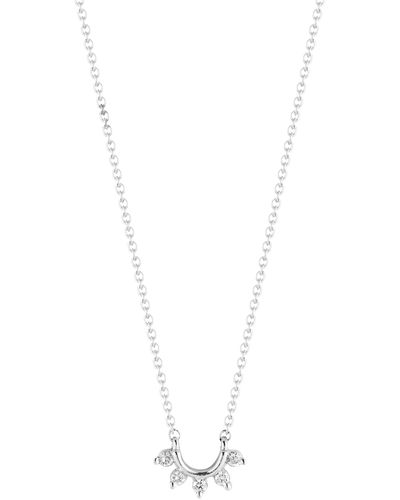 Dana Rebecca Mini Diamond Curve Pendant Necklace - White