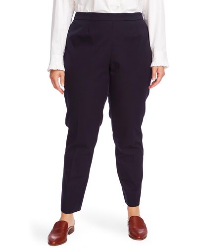 Court & Rowe Flat Front Stretch Cotton Blend Twill Pants - Blue
