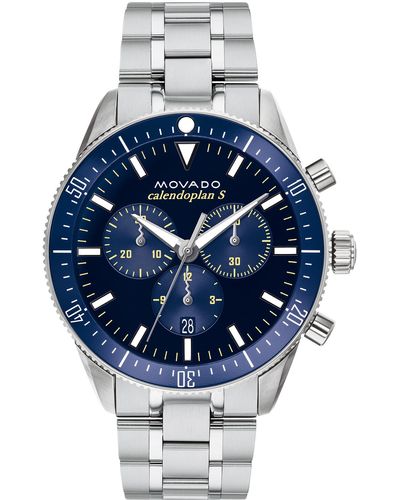 Movado Heritage Chronograph Bracelet Watch - Blue