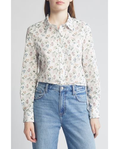 Liberty Floral Fitted Button-up Shirt - Blue