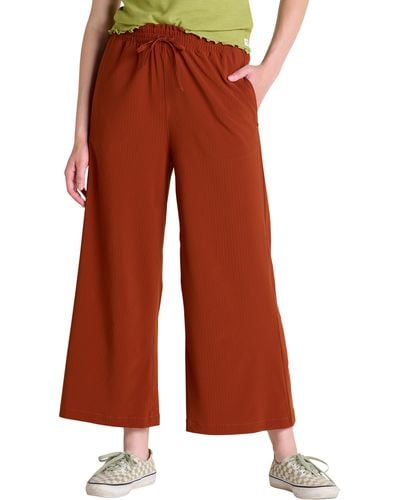 Toad & Co. Sunkissed Performance Wide Leg Crop Pants - Red