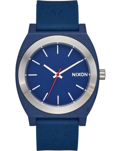 Nixon Time Teller Opp Silicone Strap Watch - Blue