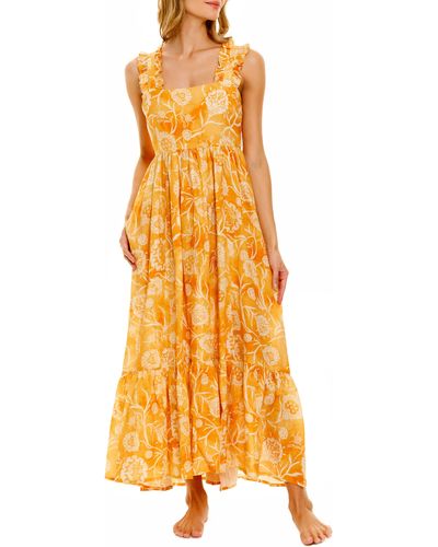The Lazy Poet Mika Linen Nightgown At Nordstrom - Yellow