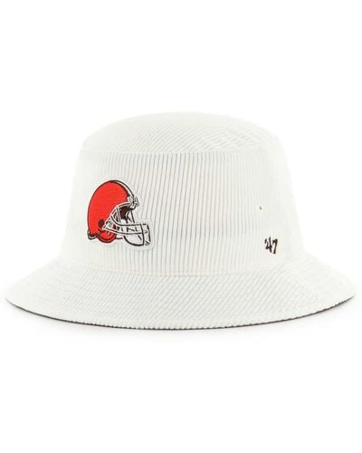 Men's '47 White Cleveland Browns Thick Cord Bucket Hat