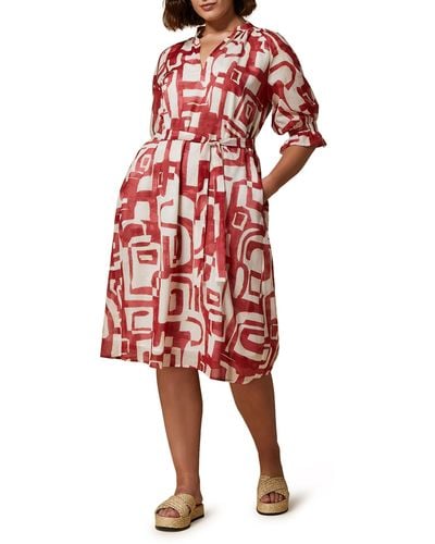 Marina Rinaldi Cinghia Cotton Voile Dress - Red