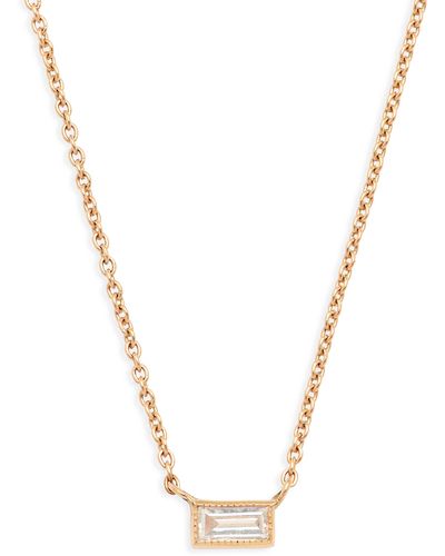 Sethi Couture Petite Baguette Diamond Necklace - Metallic