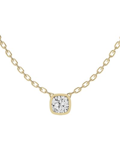 Jennifer Fisher 18k Gold Cushion Lab Created Diamond Pendant Necklace - Metallic