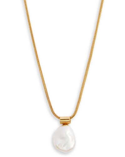 SET & STONES Nathalie Keshi Pearl Pendant Necklace - Metallic